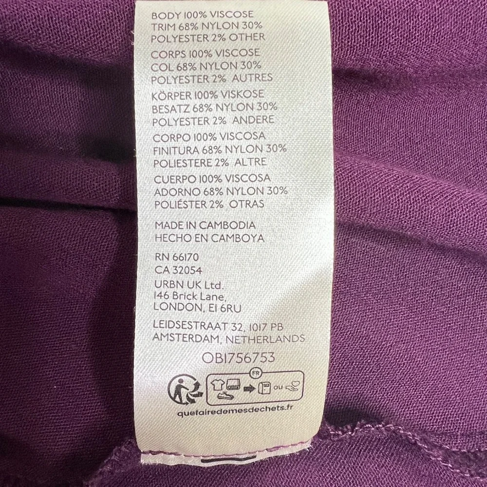 Free People Flutter By Lace Blouse Purple Small